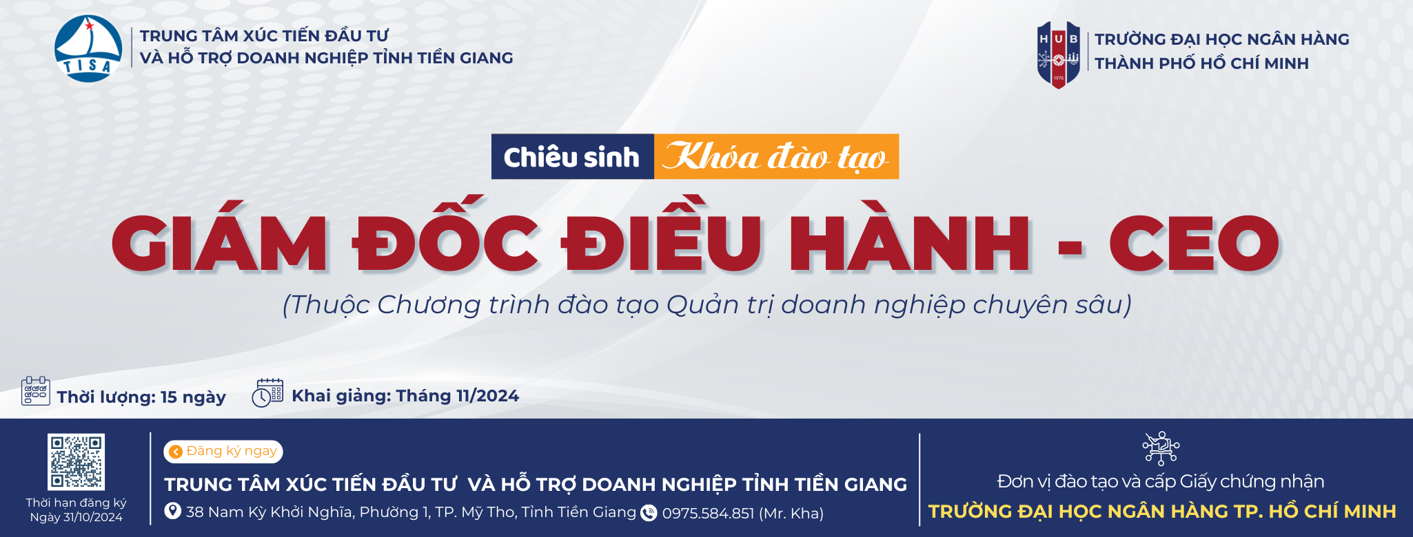 Mời tham gia Khóa đào tạo Giám đốc điều hành - CEO