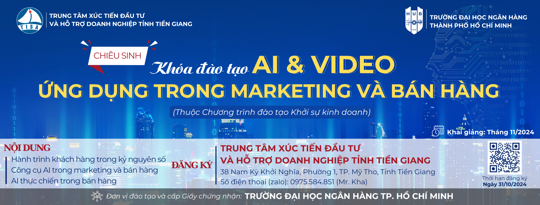 Mời tham gia Khóa đào tạo AI & VIDEO ứng dụng trong MARKETING VÀ BÁN HÀNG