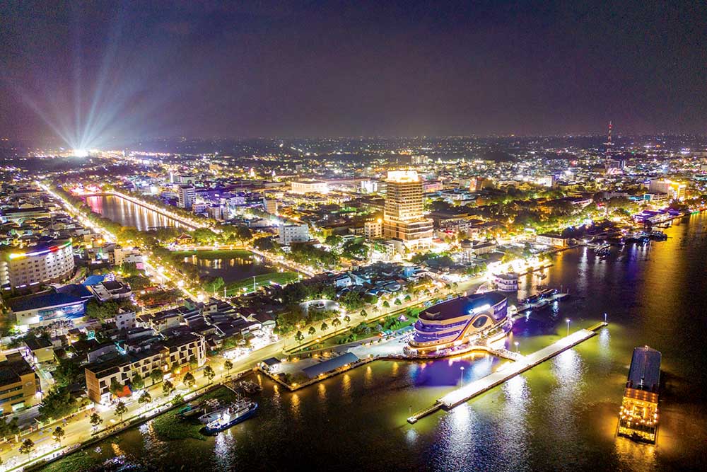 Thành phố Mỹ Tho về đêm (Ảnh: TISA)